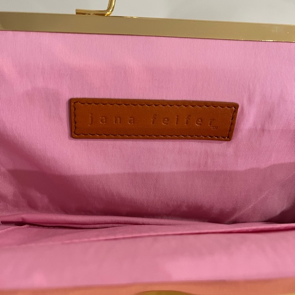 Jana Feifer leather clutch bag with gold tone hardware - Picture 3 of 6